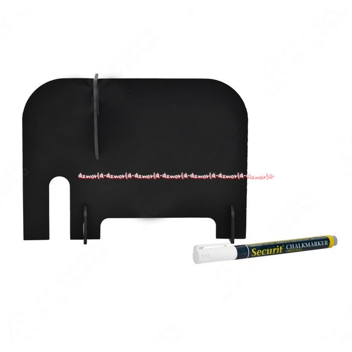 Securit Table Chalkboard Silhouette Elephant Papan Tulis Hitam Model Gajah