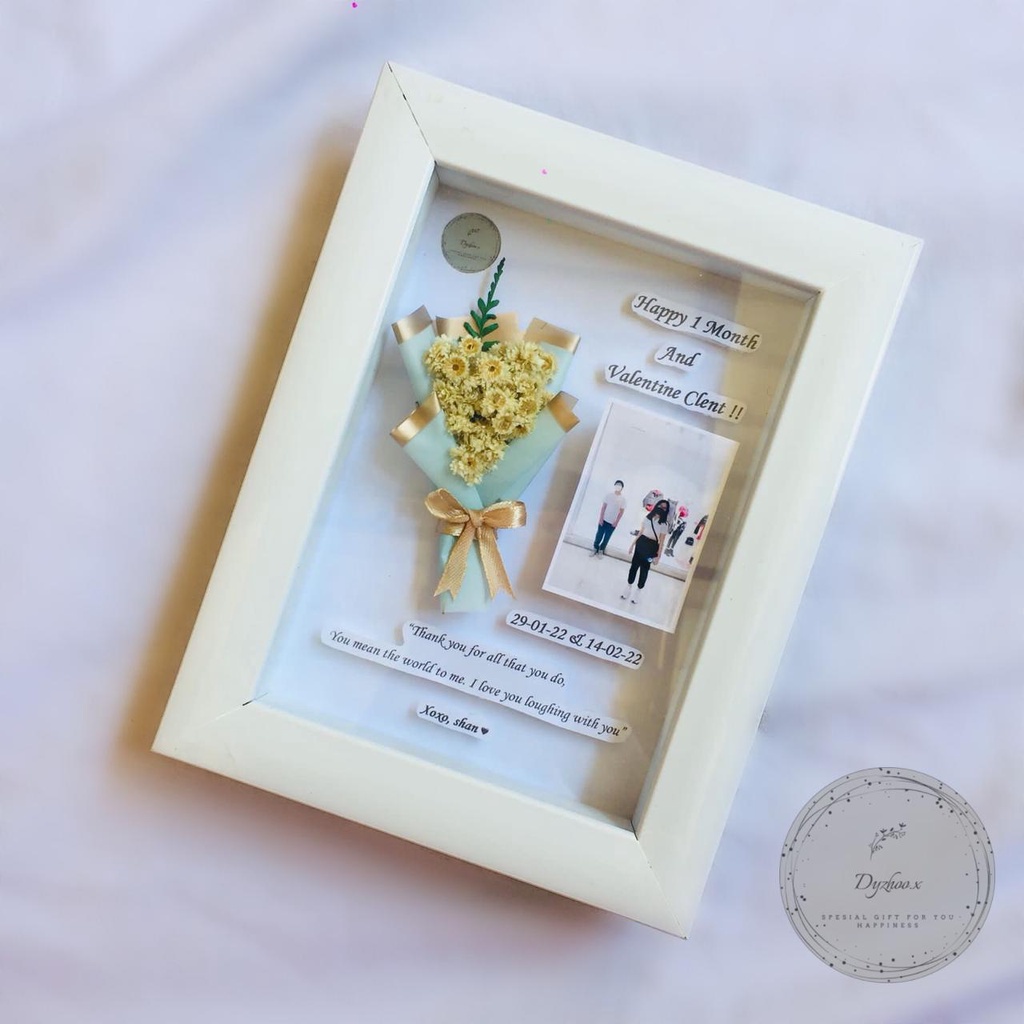 FLOWER FRAME 3D KADO GIFT / GIFT WISUDA ULANGTAHUN ANNIVERSARY / KADO WISUDA