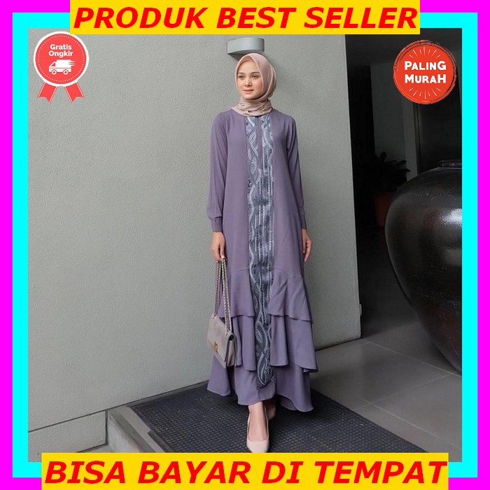 Shauki Dress Amie | Dress Kondangan | Gamis Kondangan | Maxi Dress | Gamis Polos | Gamis Polos Jumbo