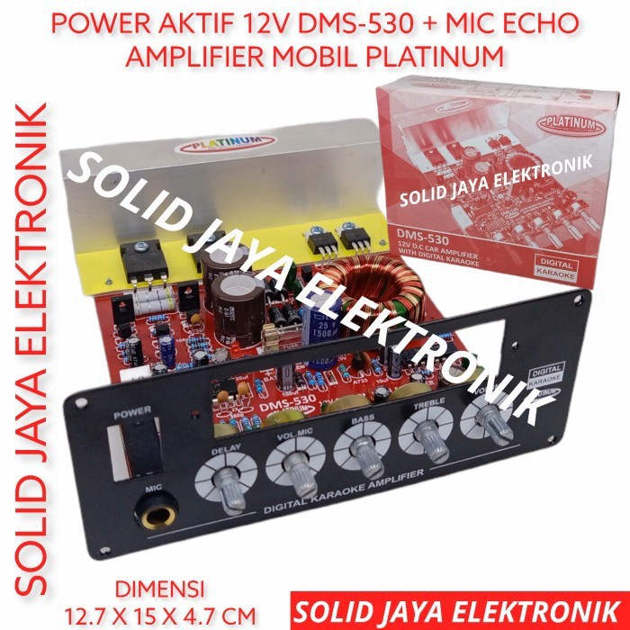 KIT POWER SPEAKER AKTIF MONO 12V DMS 530 AKI ACCU MOBIL CAR AMPLIFIER WITH DIGITAL ECHO KARAOKE MIC MIK AMPLI 12 VOLT V DC DMS530 DMS 530 DMS-530 PLUS PANEL UNTUK MODUL MP3 MP5 BLUETOOTH PLATINUM ASLI ORIGINAL