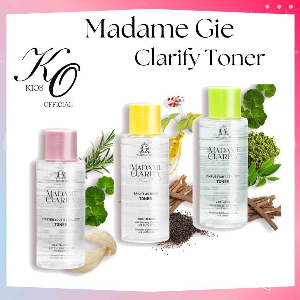 Madame Gie Madame Clarify Face Toner 100ml | Bright as Rose | Tea Tree | Forever Youth