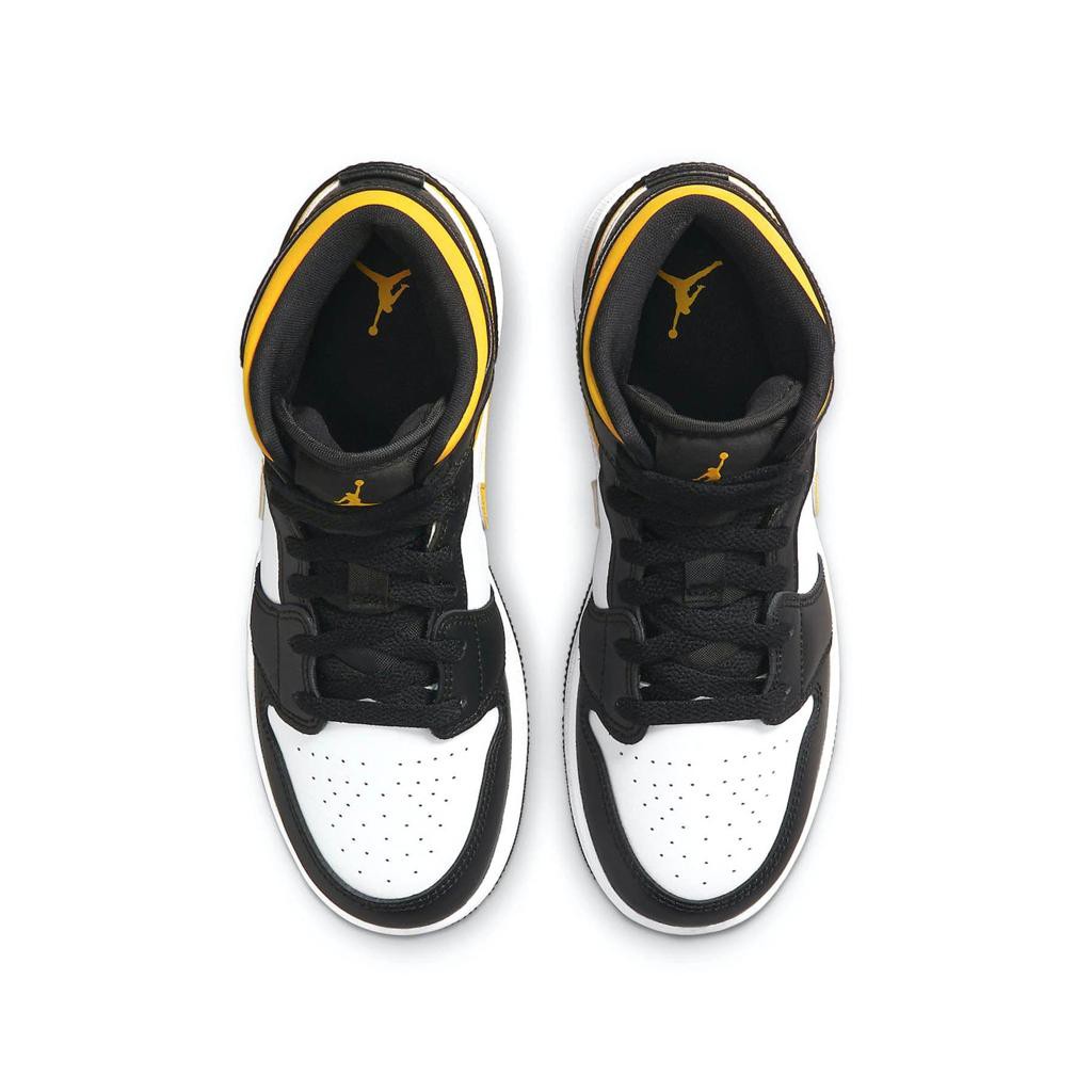 air jordan 1 mid gs white pollen black