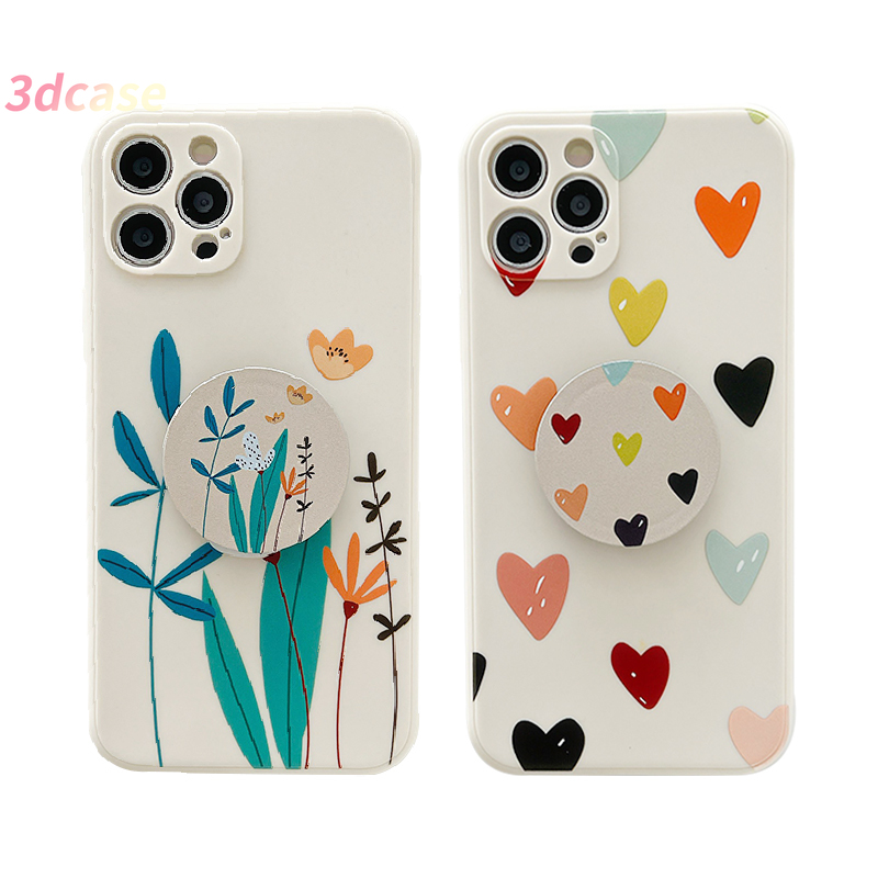 Casing Soft Case VIVO Y51 2020 Y31 2021 Y72 Y91 Y12 Y30 Y53 Y17 Y12S Y93 Y91C Y20 Y50 Y20S Y51A Y30i Y12i Y15 Y95 Y11 Y20i Y90 Y91i U10 Y70 Y1S Z3 Fashion Hati Dan Daun With Stand Pop socket