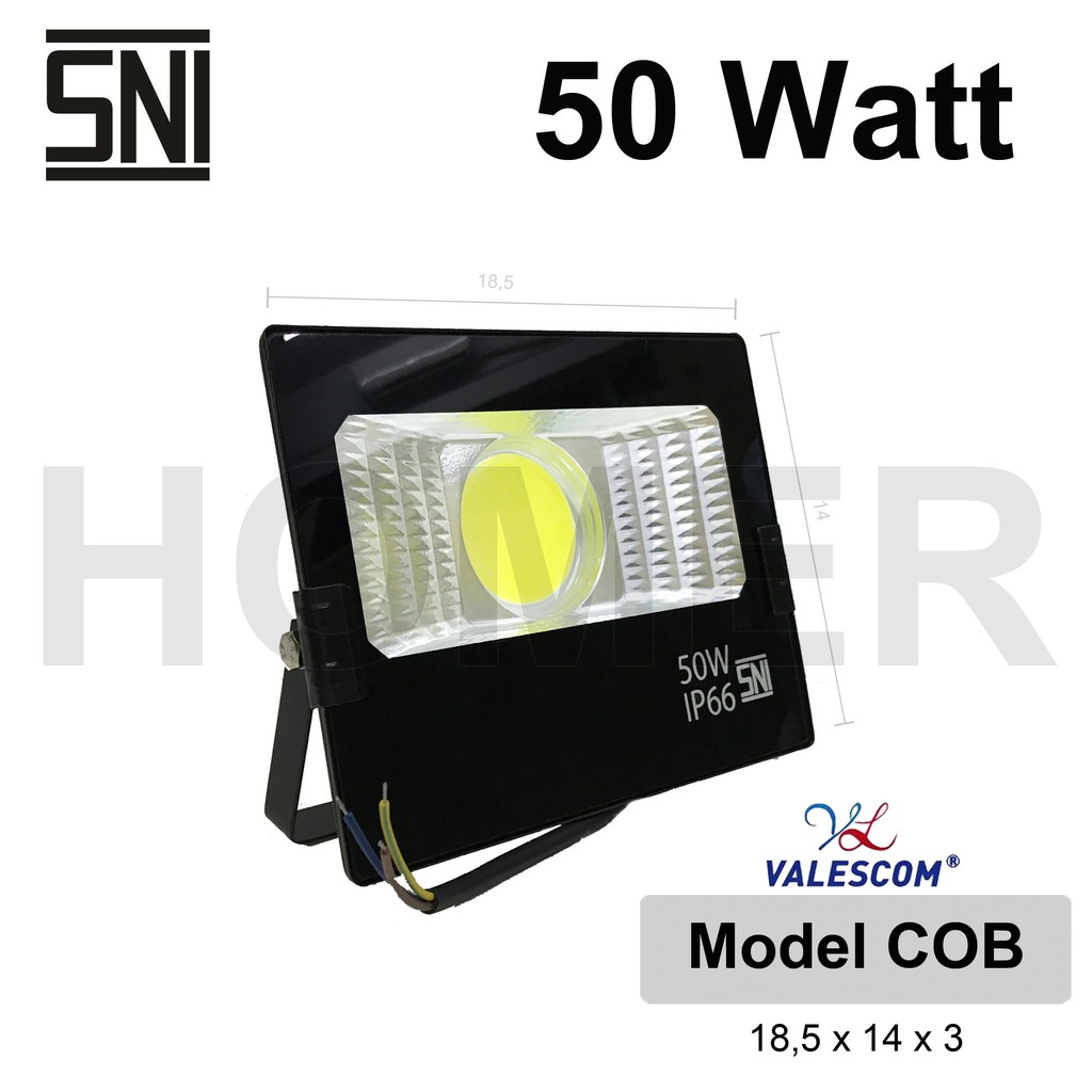 lampu led sorot / tembak / floodlight / outdoor / lapangan COB SMD super terang jarak jauh 50w 50 w 50 watt 50watt valescom valpro emico probest hamatsu hattasu joson ip65 ip66 ip67