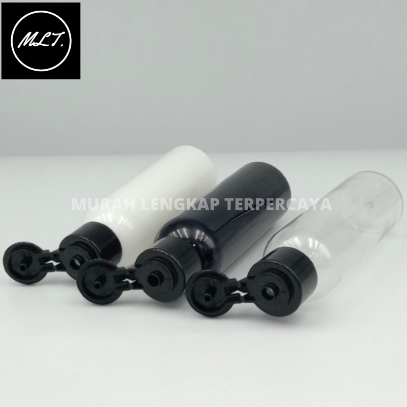 BOTOL FLIPTOP 100 ML FLIP TOP JAMUR HITAM PET PLASTIK BOTOL 100 ML FLIPTOP JAMUR HITAM