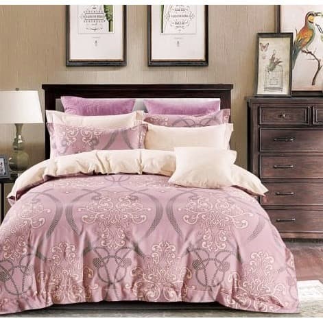 Sprei Katun Jepang Batik Dusty Pink | Sprei Satin Jepang