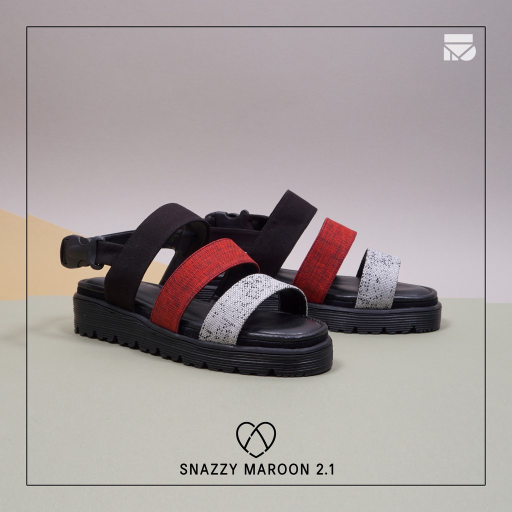 Snazzy Maroon | Sandal Slide Platform Simpel Wanita Cewek Women Sandals Footwear | FORIND x Favshoes