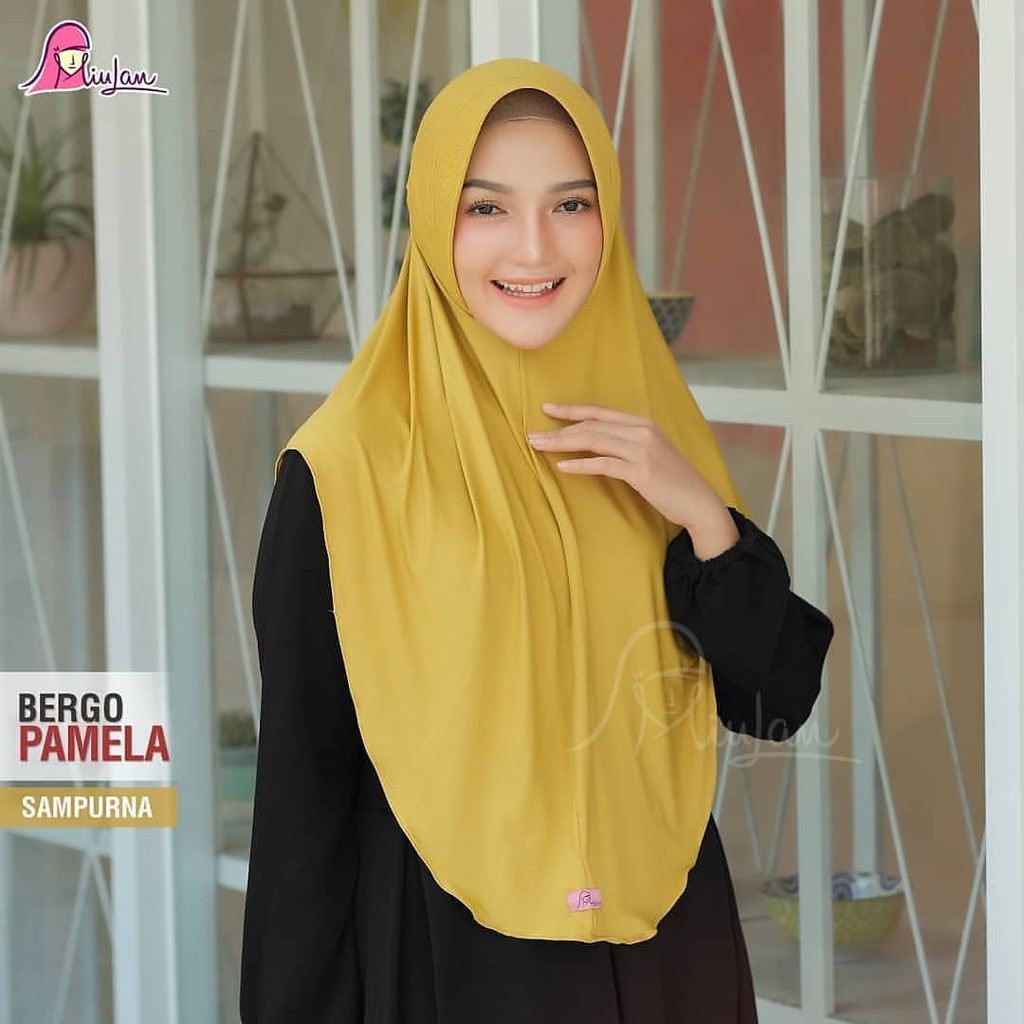 Jilbab bergo Pamela / hijab instan / Jilbab Instan Terlaris / Jilbab Jersey / Best Seller-5