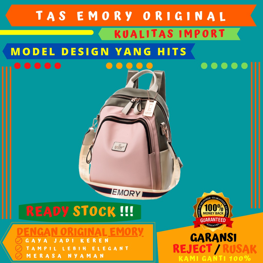 RANSEL EMORY ORIGINAL MYARNA 3082 BACKPACK WANITA IMPORT KIRIM DARI BANDUNG TAS PUNGGUNG LAPTOP