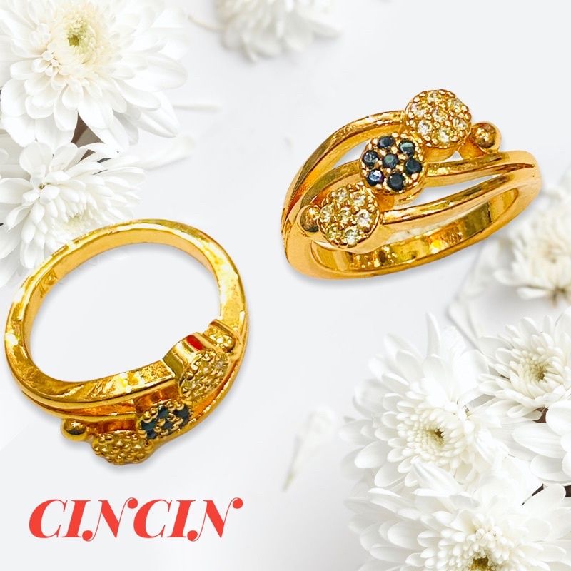 Replika berlian / cincin berlian replika / cincin lapis emas / cincin permata berlian replika