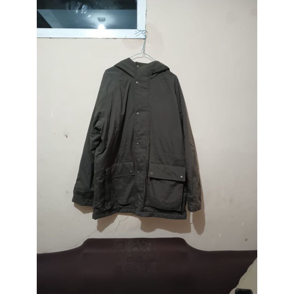 Parka military jacket UNIQLO original jaket pria wanita Hoddie bulu winter