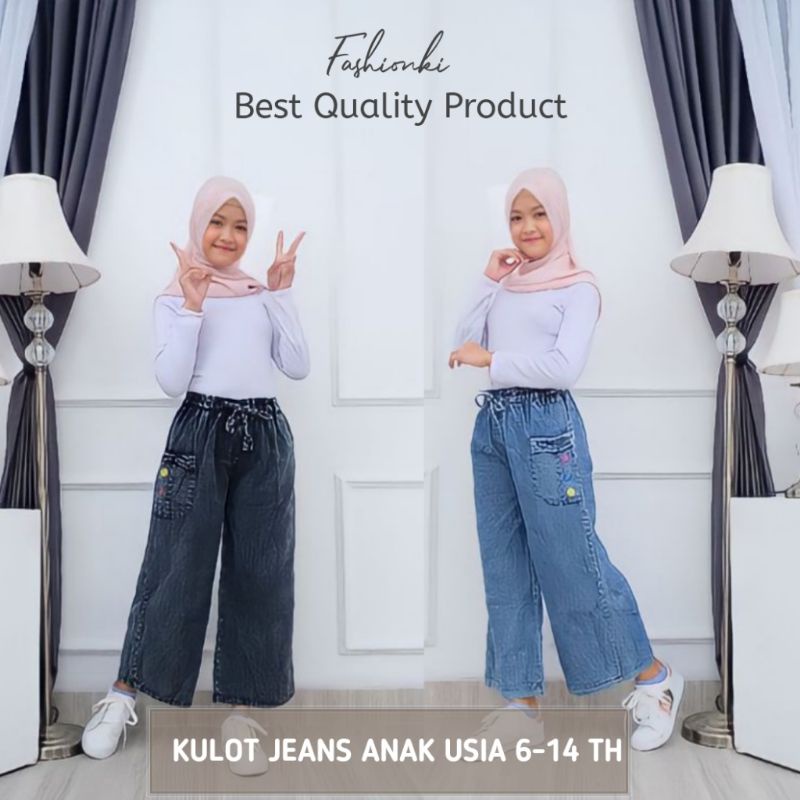 KULOT ANAK 6-14 TAHUN / KULOT JEANS ANAK PEREMPUAN / CELANA KULOT ANAK / KULOT ANAK/KULOT JEANS ANAK