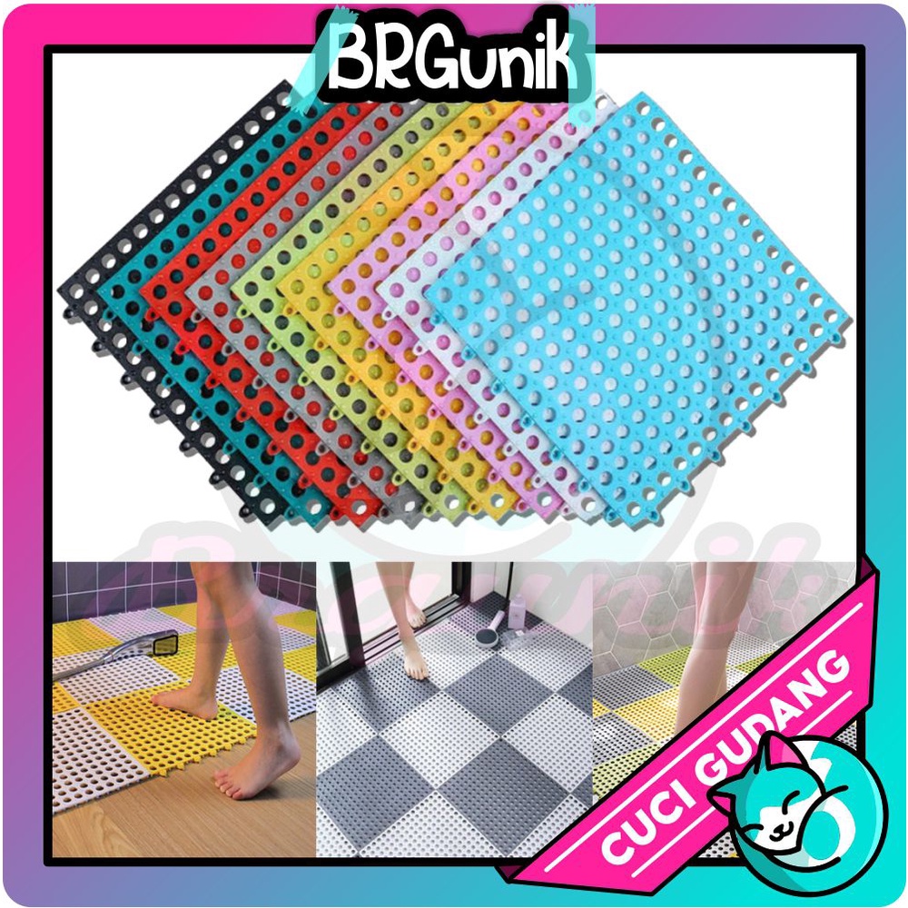 BRGUNIK Karpet Kamar Mandi Anti Licin 30x30CM / Keset Lantai Anti Slip Polkadot Dapur Mat Non-Slip R301