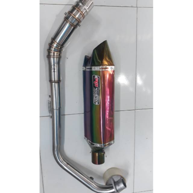 KNALPOT RACING R9 VALENCI PELANGI CBR150R.R15.GSX-R150.VIXION.XABRE.SONIC.SATRIA FU.CS-1.BYZON..DLL