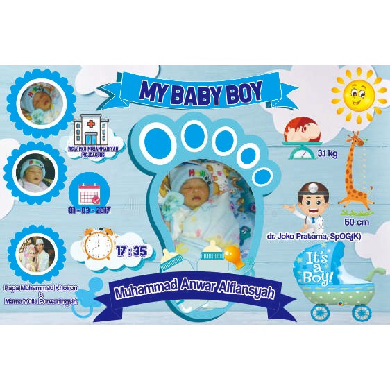 Cetak Biodata Baby Baru Lahir ukuran 10RS Bisa Custom Design