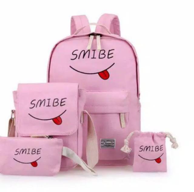 BACKPACK SMIBE SET 4IN1 KUCING/TAS ANAK/TAS SEKOLAH/TAS BERANAK/TAS PROMO TERMURAH IMPORT KEKINIAN