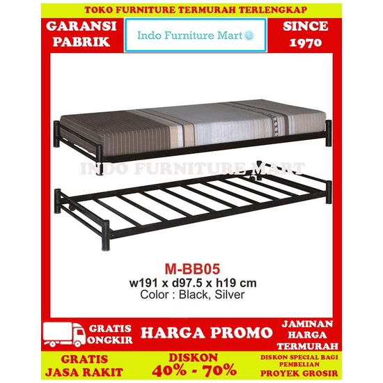 Tempat Tidur Ranjang Besi Single Expo Ranjang Sorong  Mbb 05