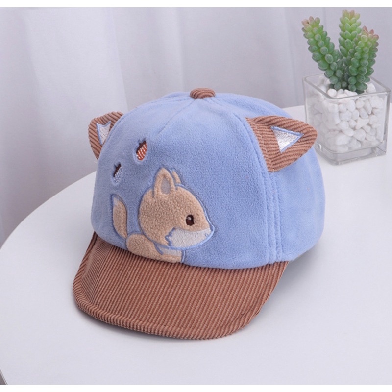 Topi Baseball Anak Bayi Squirrel Untuk Anak Laki Laki Anak  / Baby Baseball Hat-Biru