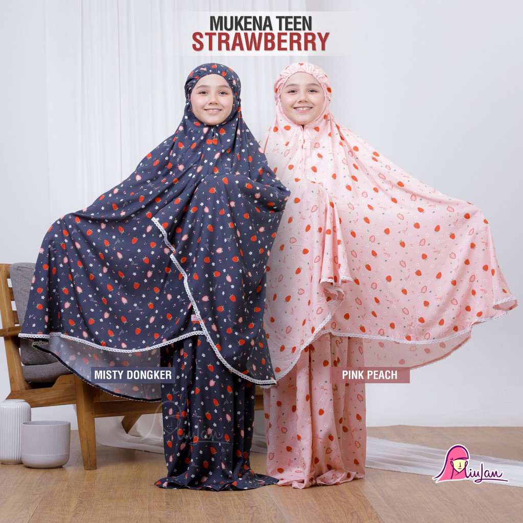 MUKENA REMAJA STRAWBERRY CANTIK ORIGINAL MIULAN [BISA COD]