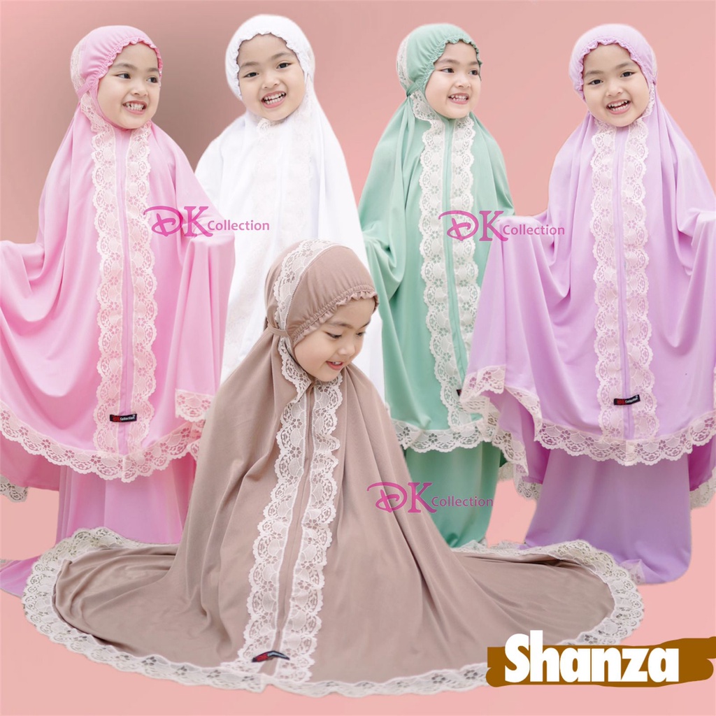 MUKENA ANAK JERSEY PREMIUM ZAINAB SHANZA ALIYAH 2-6 TAHUN / ZHAFIRA ORI DK