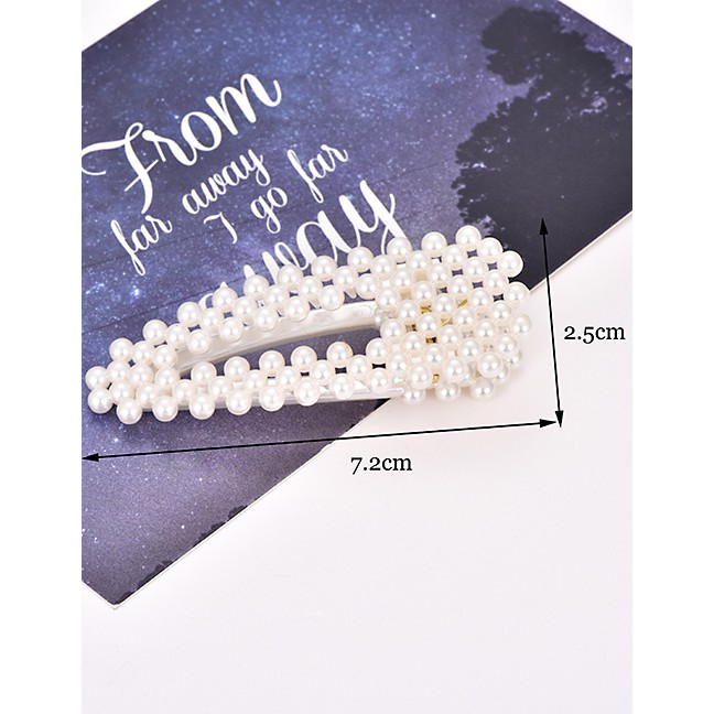 LRC Jepit Rambut Fashion White Pearl Hairpin F5144X