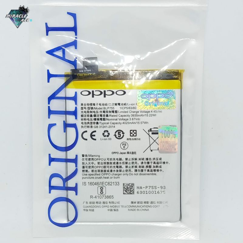 Original 100% Baterai Oppo BLP755 / RENO 3 PRO battery baterai hp