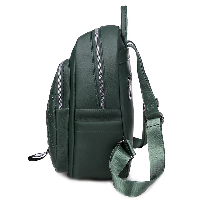 kualitas bagus import fashion tas Ransel  rivet women bags  beg perempuan  beg galas PU Leather Cewek Wanita Bag Korea Backpack 7132