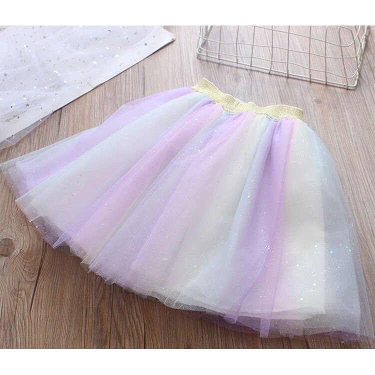 Setelan baju Sweater Hoodie Rok Tutu Rainbow Unicorn anak cewek import-Dress Unicorn anak Perempuan