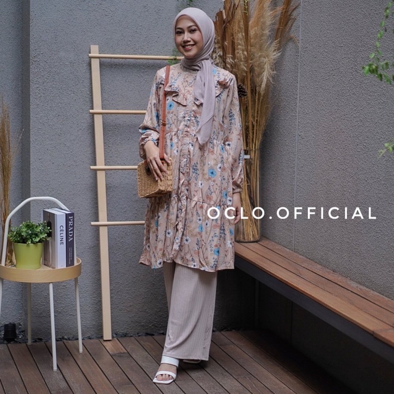 [BISA COD] Ishadiya Tunic by oclo -‘Tunik motif ruffle - Tunik Wanita