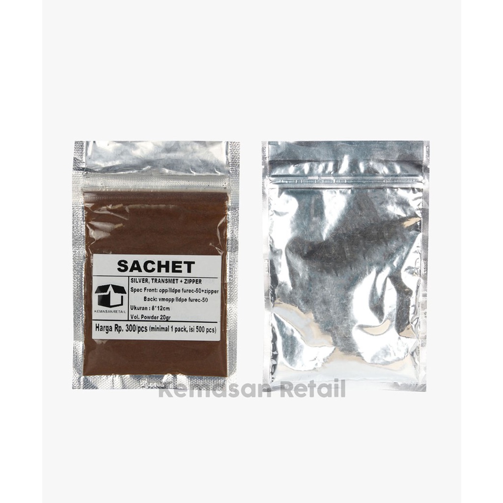 Plastik Kemasan Sachet Transmet Silver 8x12 cm Ziplock - Kantong Kemasan Sachet Makanan