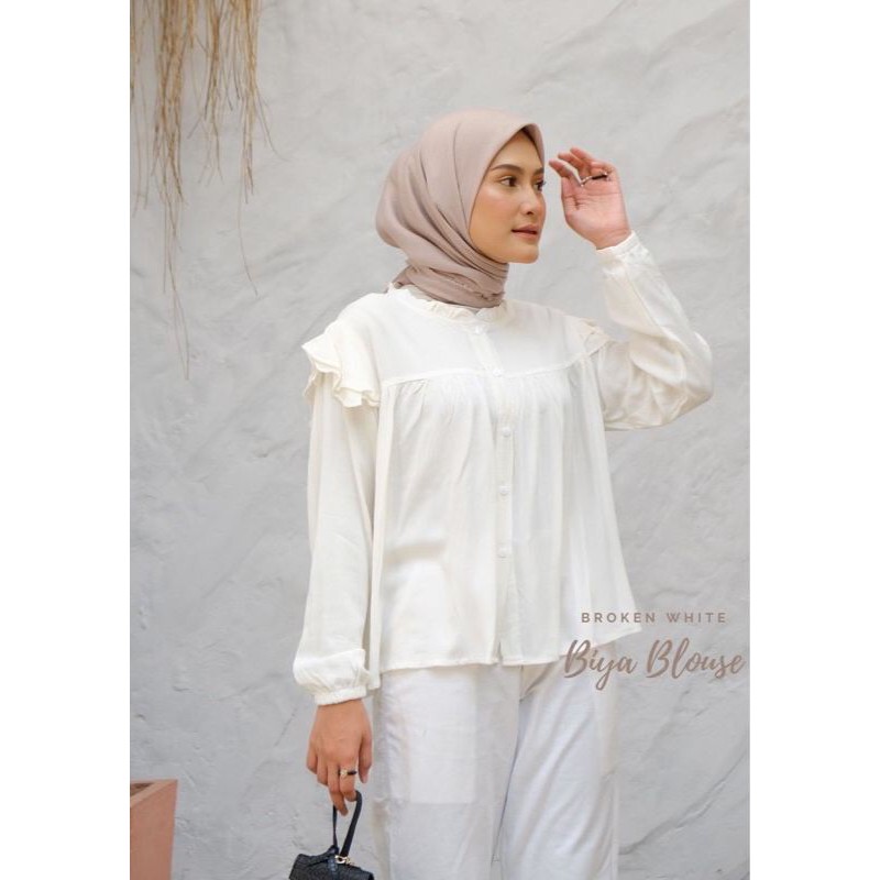 Bianca Blouse / Biya Blouse / Puffy Blouse Remple Rayon Premium Atasan Polos