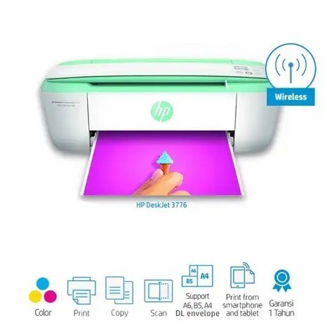 HP DeskJet Ink Advantage 3776 - All in One Printer - Print Scan - Copy - Wifi