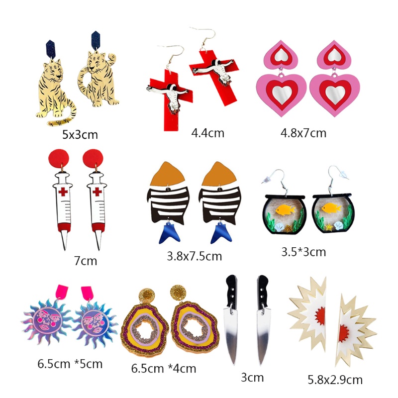 Siy 1 Pasang Anting Tusuk Gantung Wanita Bahan Akrilik Untuk Hadiah