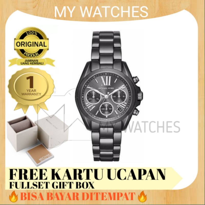 Jam Tangan Wanita Michael Kors Original All Black MK6249 Bradshaw