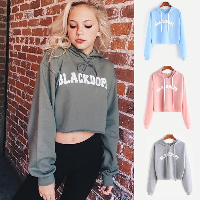 Sweater Hoodie Crop BLACKDOPE