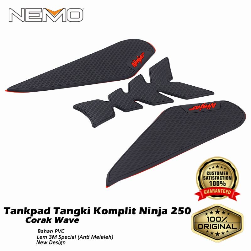 tankpad tangki karet ninja 250 fi & ninja 250 fi 2018 original nemo