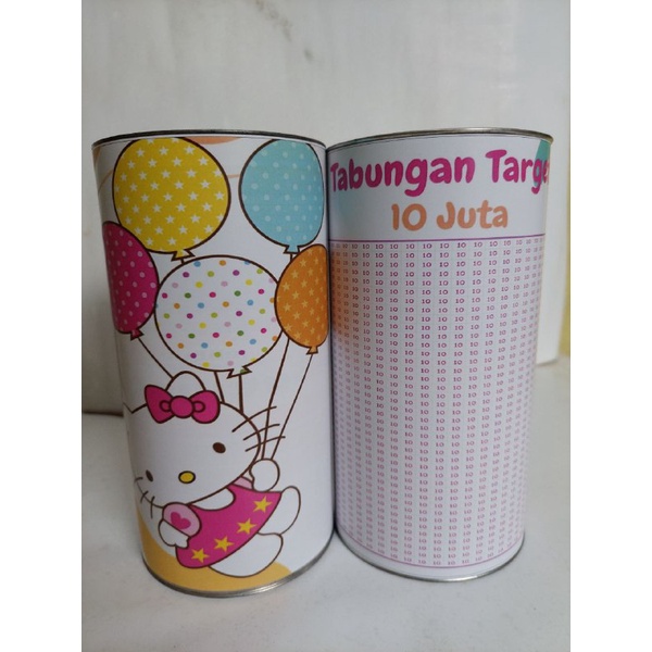 tabungan Target 10 juta buka tutup permanen celengan target karakter viral bisa desain suka-suka