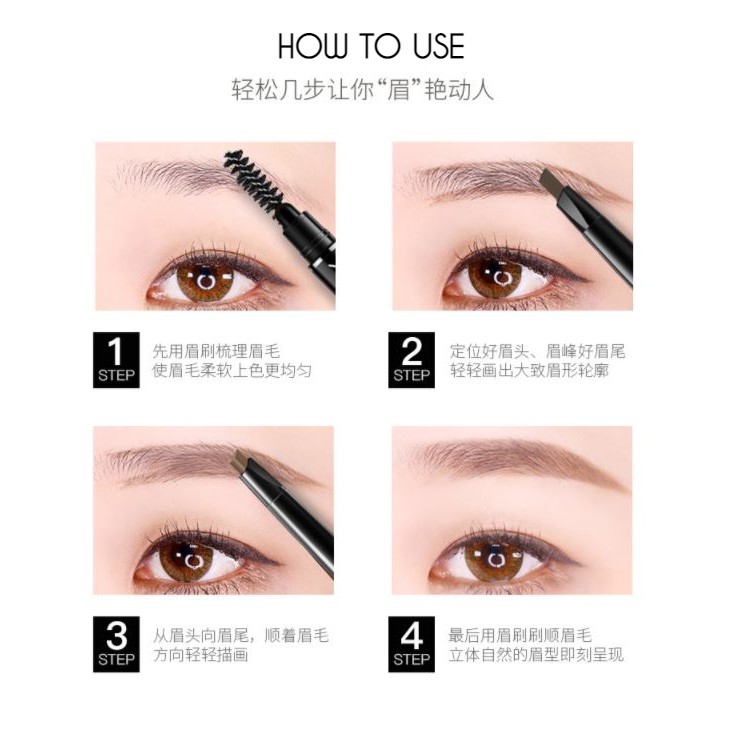 Mysterygirl - Eyebrow Pen Pensil Alis Eyeliner Waterproof Eyebrow Pencil  7 Warna Lameila ORIGINAL Kosmetik Pen