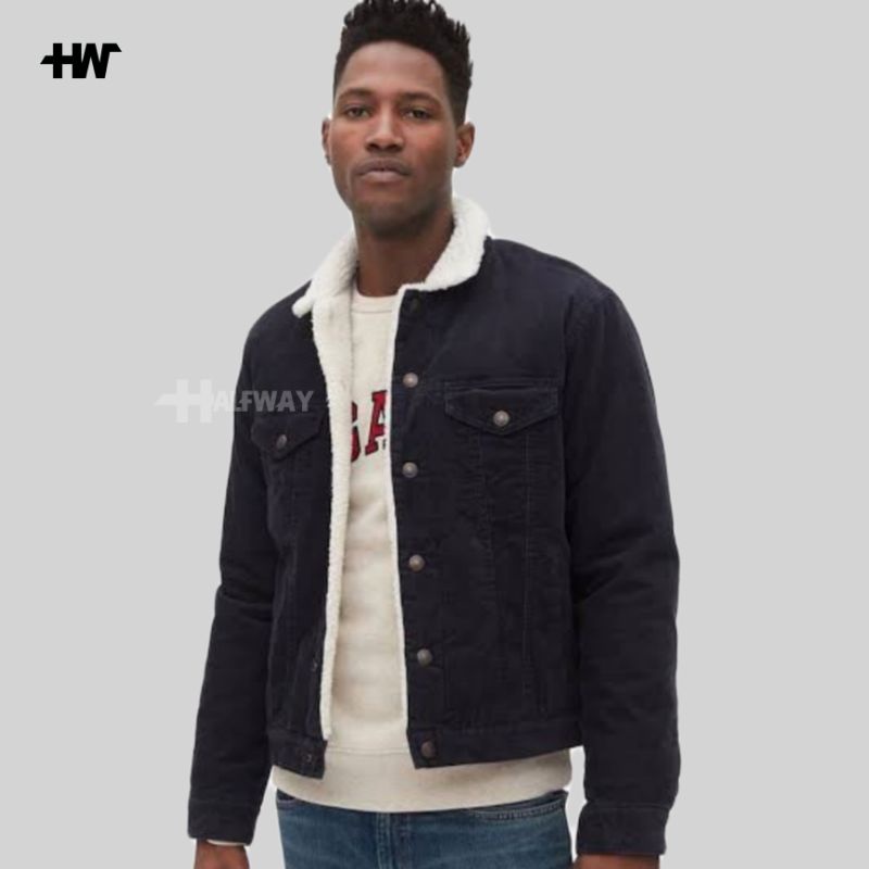 Jaket Jeans Denim Bulu Sherpa
