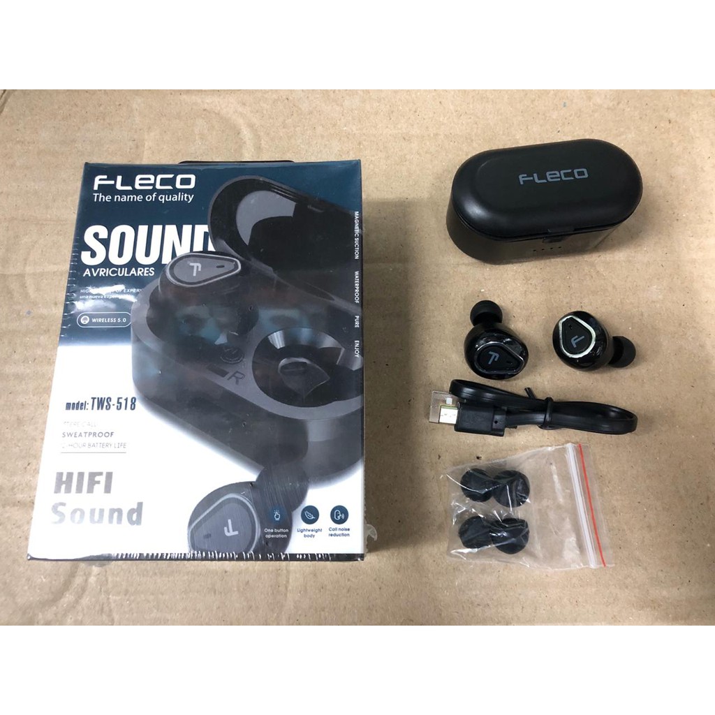 Earphone Bluetooth Fleco TWS-518 Headset Handfree Bluetooth TWS518