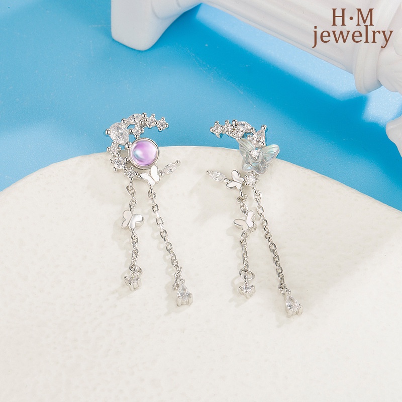 Anting Tusuk Sterling Silver 925 Model Bulan Sabit Untuk Wanita