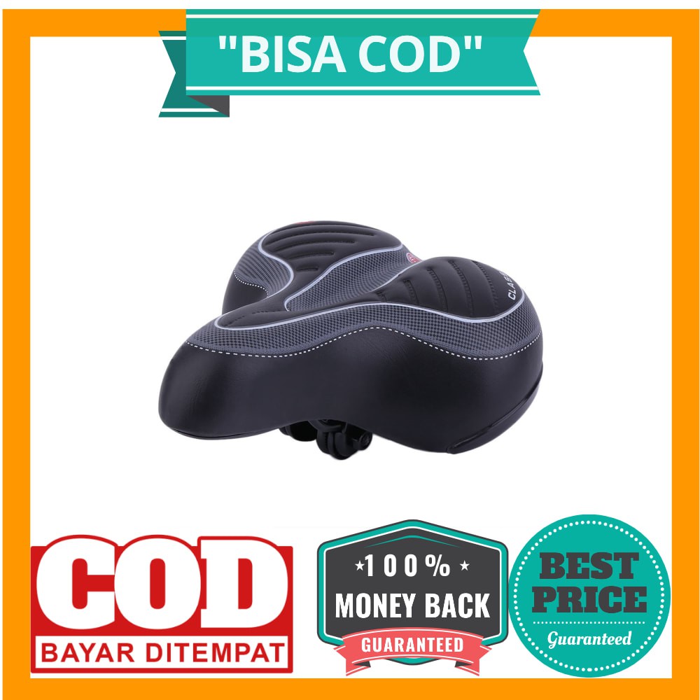 BISA COD VERDENERGIA Sadel Sepeda Comfortable Shock Absorption with Tail Warning Reflective Tape -