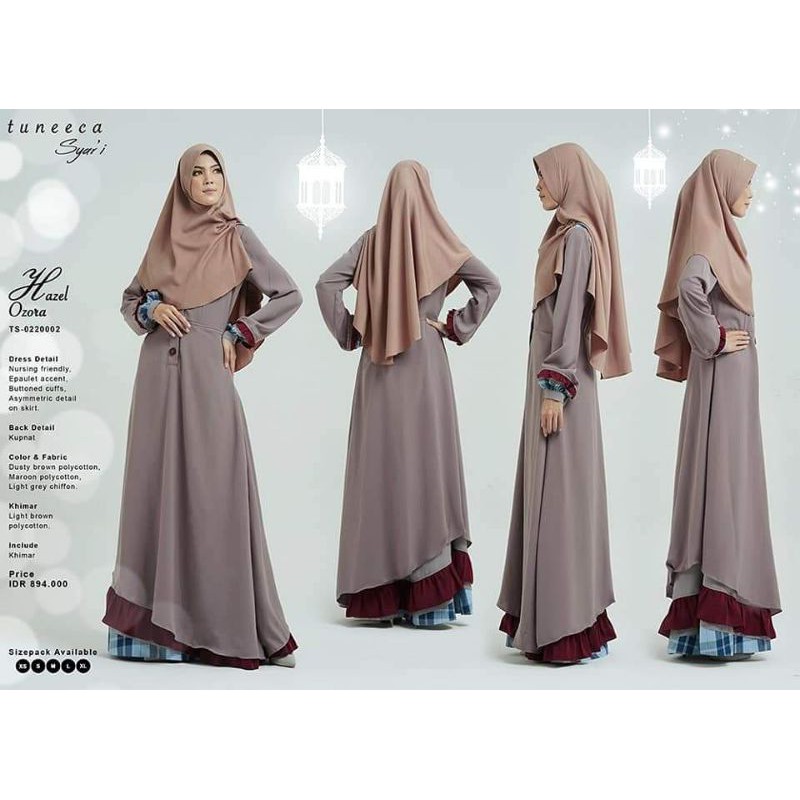 Gamis Tuneeca Syar'i Hazel Ozora TS-0220002 Free Khimar