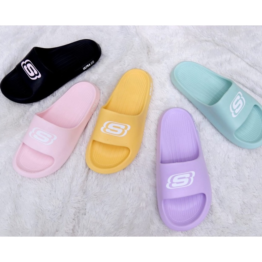 Sendal Slide Wanita Sandal Selop Skechers Wanita Sandal Wanita Terbaru Sandal Slip on Sketcher Model Korea Sketcher Selop Murah