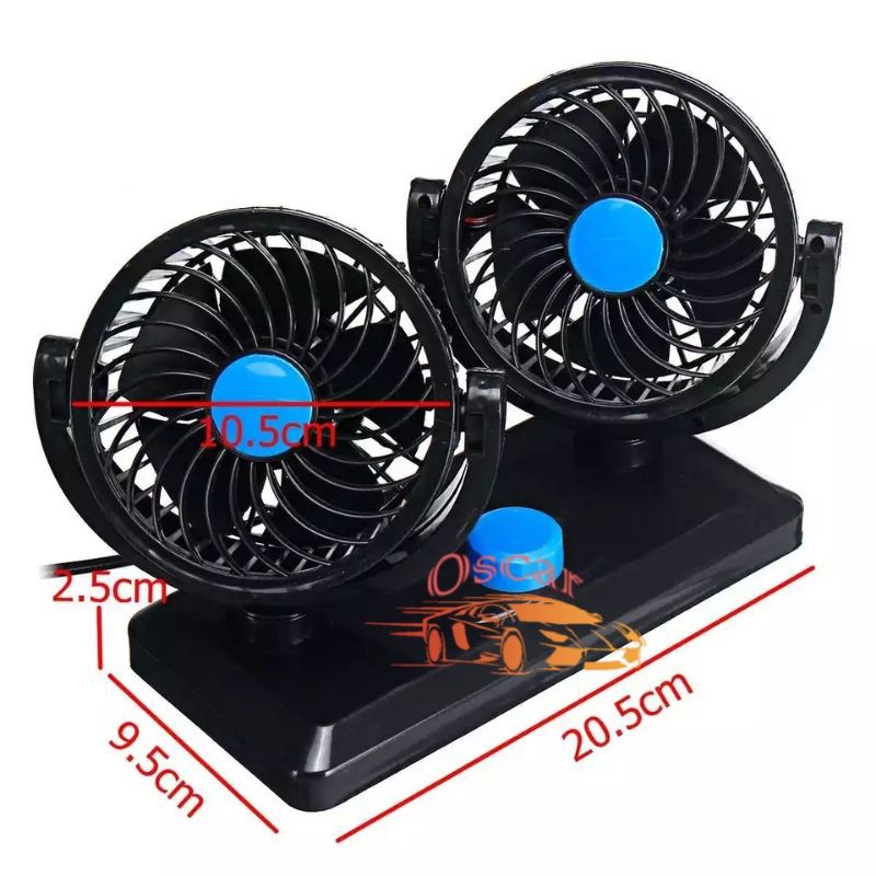 Kipas Angin Mobil Double Fan 12V/24V / Kipas Angin Mobil 12Volt / Kipas Mobil Single Fan 12V/kipas usb