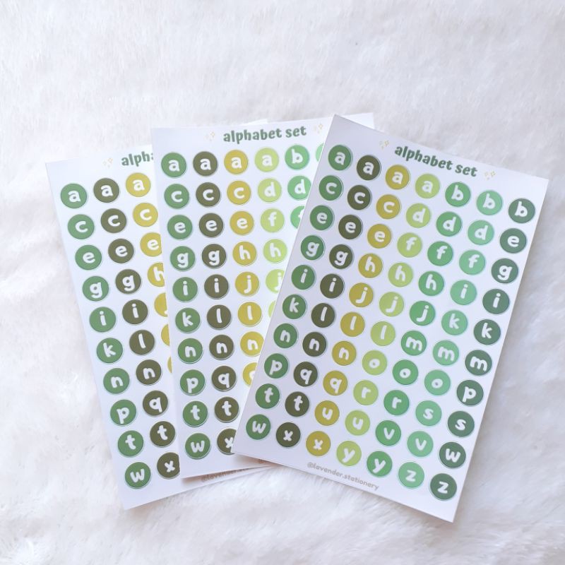

green alphabet stiker