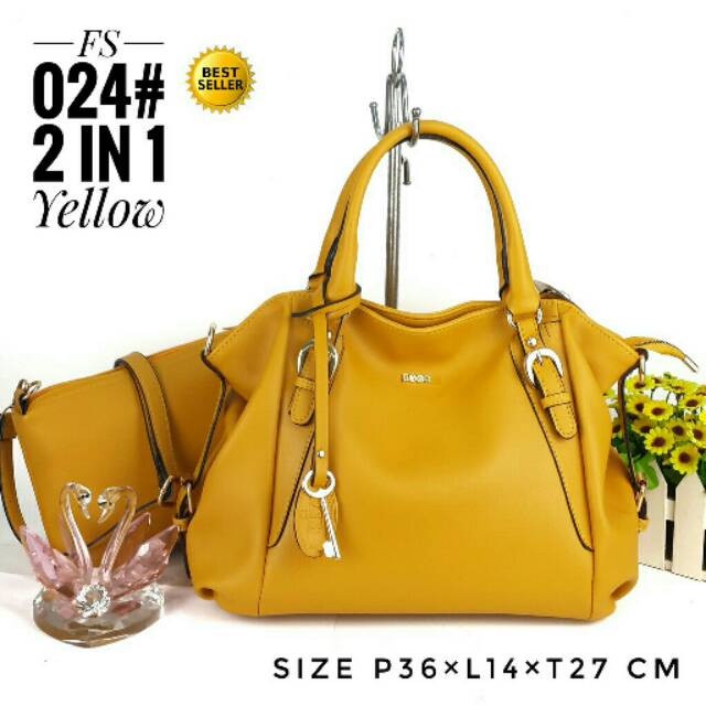 Tas Wanita Fsl 024 Shopper Batam Handbag Bahu  Premi Kuning M0O9 Promo Best Seller Branded Kon