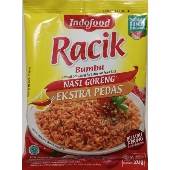 

Indofood racik nasi goreng extra pedas