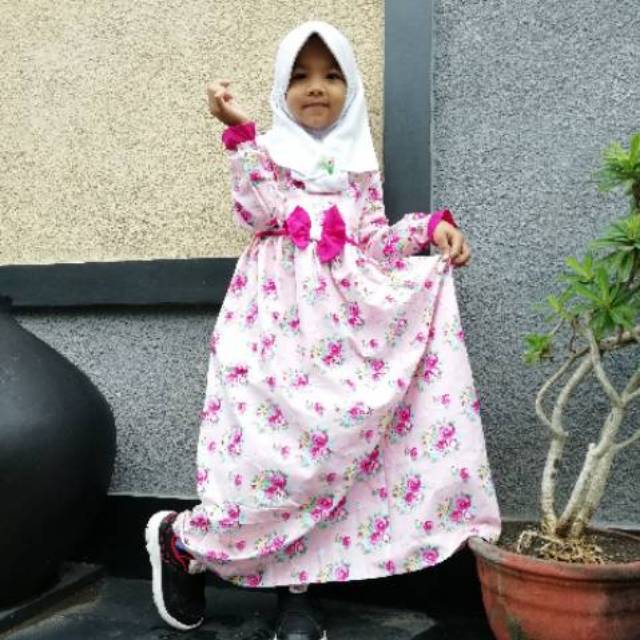 Gamis anak syari katun