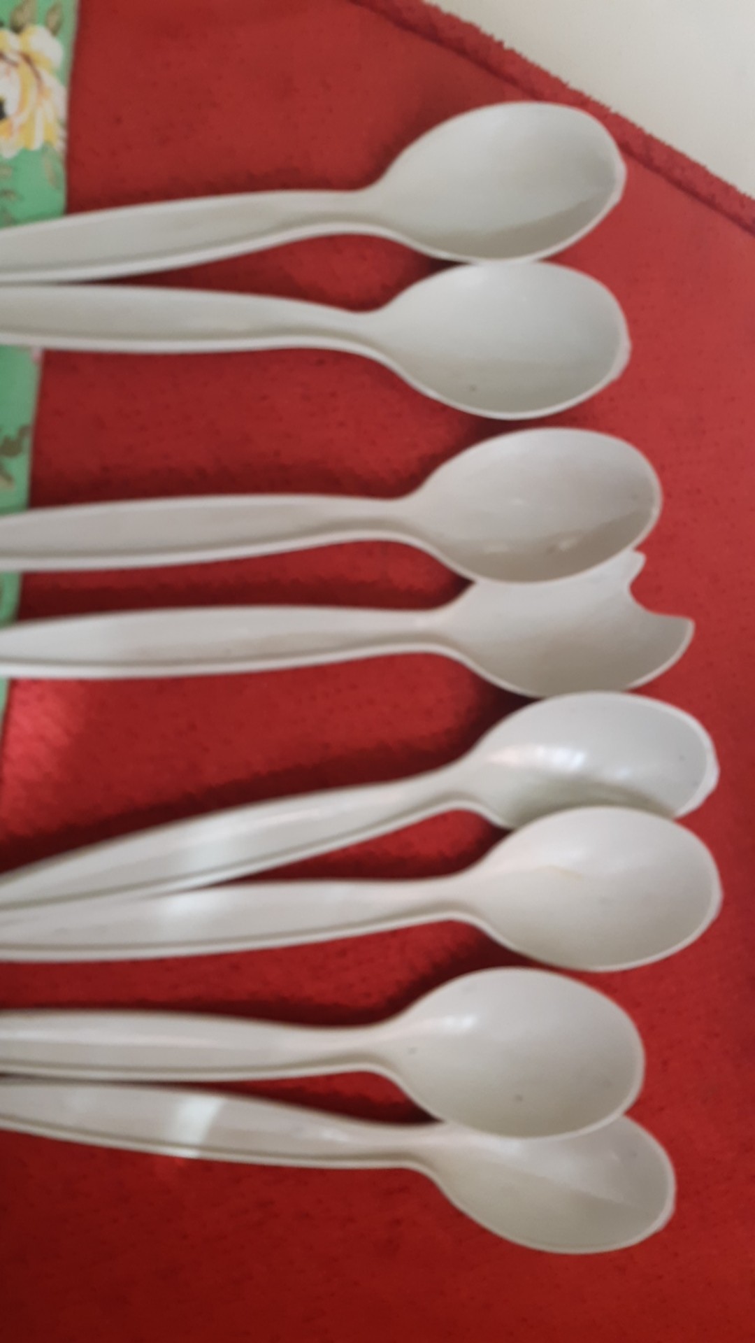 Sendok Plastik/sendok Makan Bening Putih 16cm